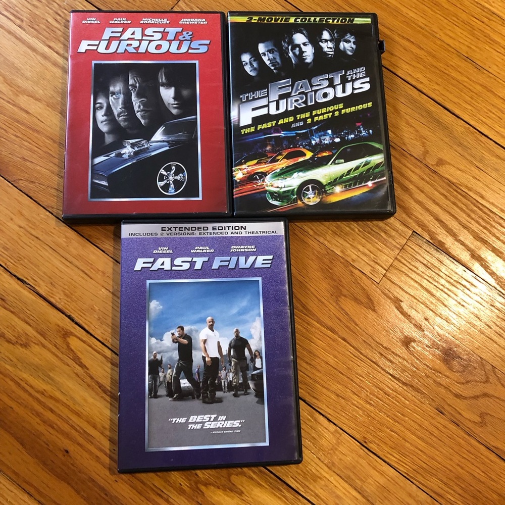 Fast & Furious DVD Lot (4 Discs) - Fast 1, 2, 4, 5 - Action Collection